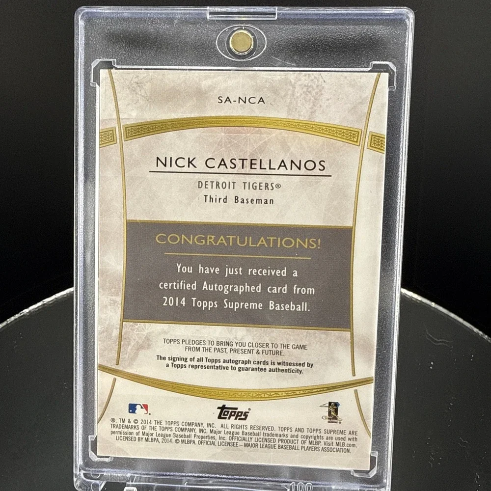 2014 Topps Supreme Nick Castellanos RC Auto Pink 6/10 SSP
